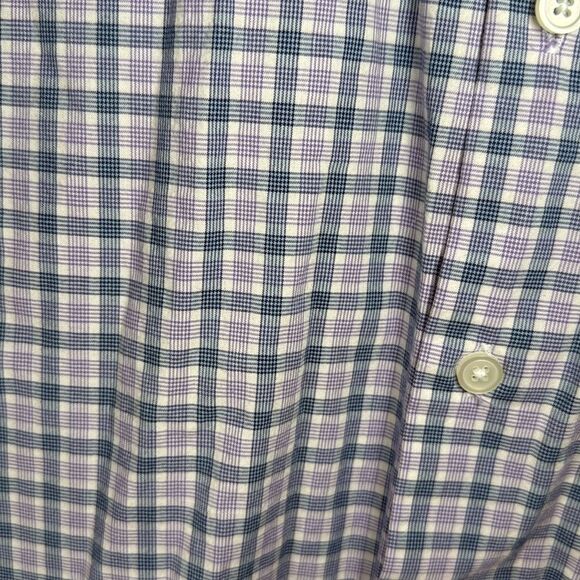 Express- means long sleeve purple and blue plaid button-up Modern fit- Size XXL - Picture 6 of 7